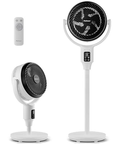 Pro Breeze Airflo Staande ventilator, hybride, 108 cm, stil, 29 dB, met afstandsbediening, oscillatie 135/85°, 9 snelheden, led-display, 9-uurs timer, energiebesparend, ideaal voor slaapkamer, woonkamer, kantoor