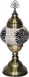 Halay Oosterse mozaïek tafellamp bruin - 30cm hoog - 13,5cm diameter - E14 fitting