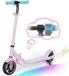 RCB Trottinette électrique pour enfants, 6-12 ans, écran LED, lumières néon, réglable, 6,5 kg, pliable