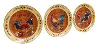 Biscottini Decoratieve set om aan de muur op te hangen, bord van keramiek, 100% handgemaakt, 40 x 40 x 4 cm (l x b x h)