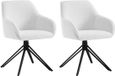 Neos® Néos® Corduroy Draaibare Eetkamerstoelen - Set van 2 - Ergonomisch Design - Wit