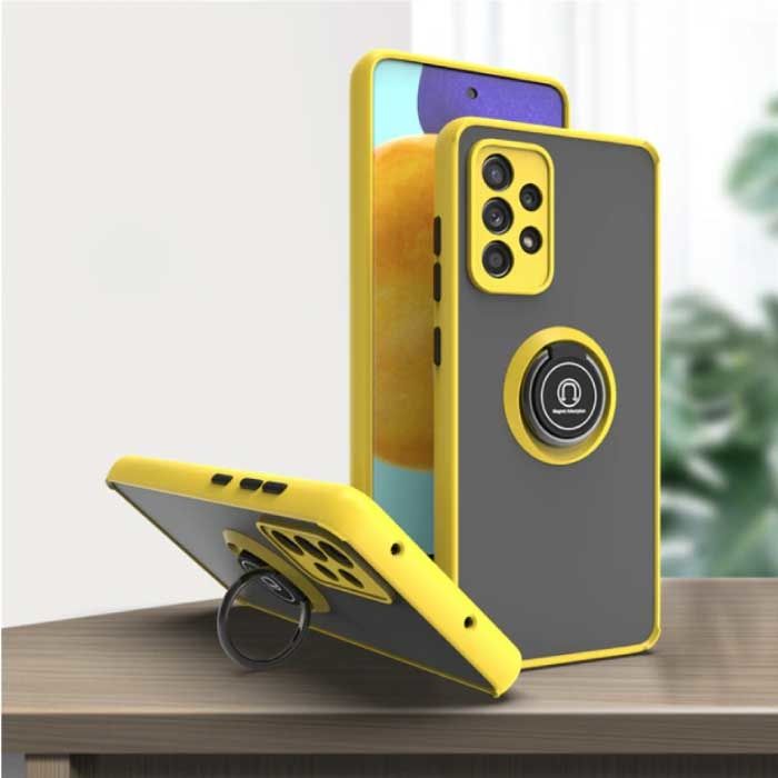 Stuff Certified® Samsung Galaxy A52S Case with Ring Kickstand and Magnet - Shockproof Cover Yellow