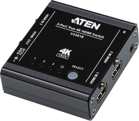 Aten VS381B-AT 3-poorts True 4k HDMI-schakelaar - Wit