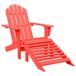 VidaXL Tuinstoel Adirondack met voetenbank massief vurenhout rood