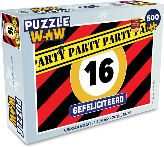 MuchoWow Puzzel Verjaardag - 16 Jaar - Jubileum - Legpuzzel - Puzzel 500 stukjes