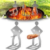 Merkloos Allecto Plus - Barbecue Worstrek 2 Stuks van Roestvrij Staal