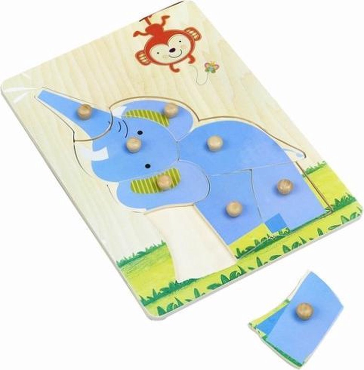 Playwood / Roel Houten noppen puzzel olifant 8 pcs noppenpuzzel