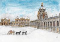 Pappnoptikum Gmbh Dresdner Zwinger Adventskalender met afbeeldingen en architectuurtekeningen