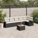 Prolenta Maison Exclusive - Tuinset voor de tuin, 7-delig, met kussens, zwart, van polyrotan