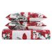 Beatrice Home Fashions Full/Queen Holiday Quilt Beddengoed Set Maretak Patchwork, Hulst, Poinsettia, Rood, Groen, Wit