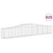 vidaXL Gabionen met boogvorm, 25 stuks, 400x50x60/80 cm, verzinkt staal