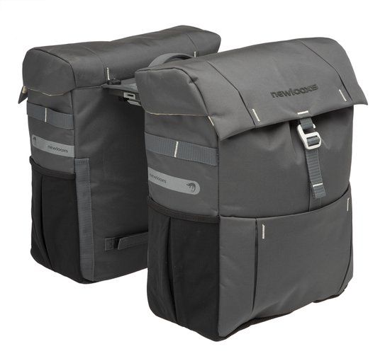 New Looxs Vigo Double - Dubbele Fietstas - 37 Liter - Grijs