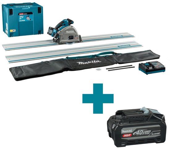 Makita SP001GM103 Accu Invalcirkelzaag 40V Max + Geleiderail (2st.) 4.0 Ah in Mbox