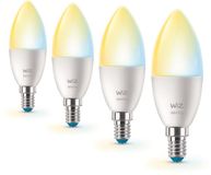 WiZ Voordeelverpakking - E14 - met 4 kaarslampen - Mat - 40W - 400lm - Warm tot Koelwit Licht - Slimme LED Verlichting - Werkt met Apple HomeKit, Alexa en Google Home - Tunable White