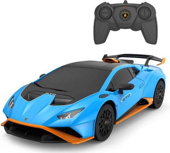 Rastar Lamborghini Huracan STO - 1:24 - Blauw/Zwart/Oranje - Afstandbestuurbare Auto