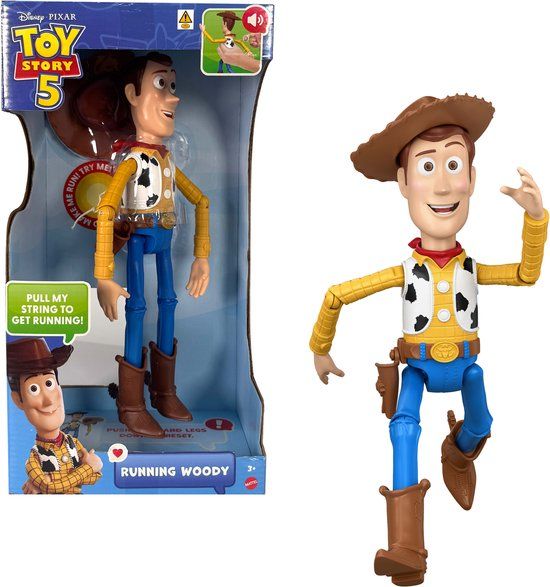 Mattel Disney en Pixar Toy Story 5 Rennende Woody actiefiguur van 30 cm