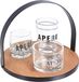 Excellent Houseware Serveerplank Bamboe D18 cm met 3x glazen schaaltjes