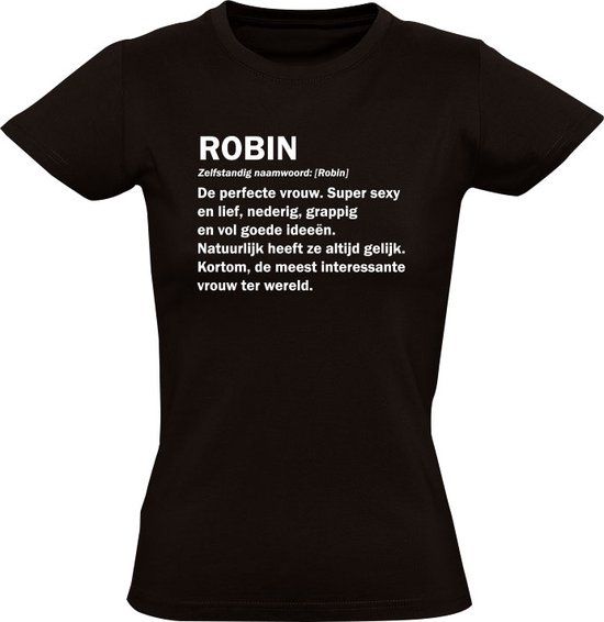 Sol's Robin Grappig Dames T-shirt Zwart - Maat L