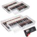 GlossyEnd Set van 4 - Twee AA en twee AAA batterij opbergdoos, batterij opbergkoffer, batterijhouder, helder. Elke koffer bevat 48 batterijen