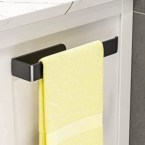 ANHORTS Handdoekenstang, Wandmontage Handdoekhouder, Handdoekrek van aluminiumlegering, handdoekstang voor badkamer, keuken, toilet, 33 cm (black)