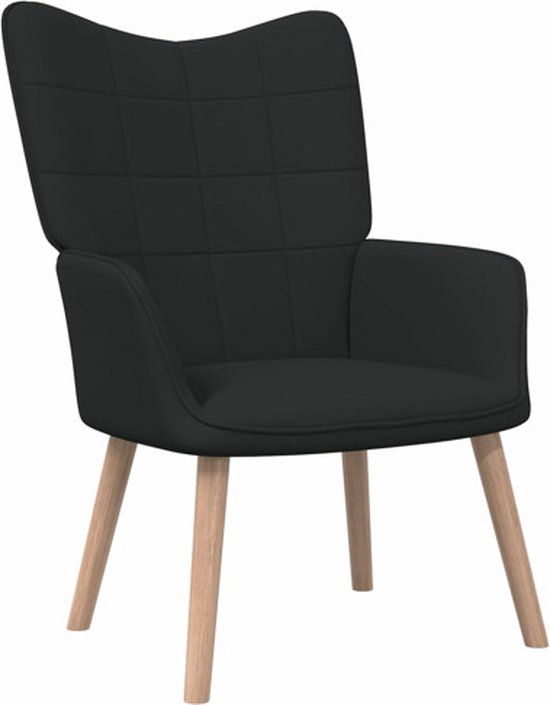 vidaXL Relaxstoel stof zwart