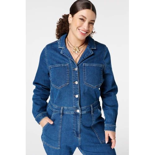 MS Mode dark blue denim jumpsuit