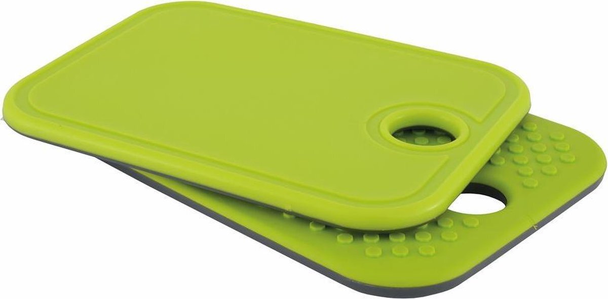Point-Virgule A'Domo PV-COC-0090 Non-Slip Cutting Board Gray and Green (12Pcs / Disp.), Stainless Steel, Multicolor