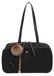 Gallantry, sac bandoulière "Ovalia" modèle femme, aspect velours, pompon, noir