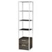WELL HOME MOBILIARIO & DECORACIÓN Boekenkast, 100% melamine gecoate spaanplaat, donkerwit, grijs