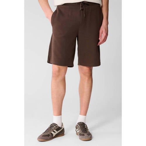 Shoeby Studio relaxed regular waist sweatshort donkerbruin