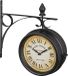 Merkloos Relaxdays Stationsklok Dubbelzijdig New York Retro Ø 20 cm Zwart/Beige