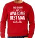 Bellatio Decorations Awesome best man - geweldige getuige cadeau sweater rood heren - kado trui M