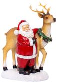 Lumineo Kerstdecoratie Kerstman LED Tafereel met Verlichting 12x19x26cm