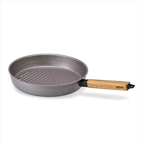 BEKA Nomad Collection Koolstofstalen grillpan 28 cm - Inductie & BBQ - Houten handgreep
