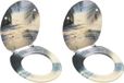 vidaXL Toiletbril met deksel 2 stuks strand MDF Meerkleurig