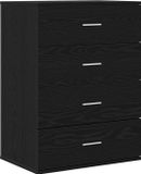 vidaXL Dressoir, zwart, eikenlook, 60 x 39 x 80 cm, houtvezel