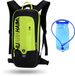 CarryQuest® - Sac à dos de sport ultraléger 6L pour extérieur + poche à eau - Sac à dos de jour imperméable en polyester avec système de boisson, ventilation dorsale, compartiment pour réservoir d'eau et chargement frontal/par le haut - 46x22x7 cm - Vert