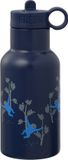 Fresk Thermosfles 350 ml - RVS Waterfles – Lekvrije Drinkfles voor Kinderen – Koude en Warme Dranken – BPA-vrij – Onbreekbaar – 2 Doppen – Thermosbeker – Drinkbeker Jongens - Blauw - Monkey